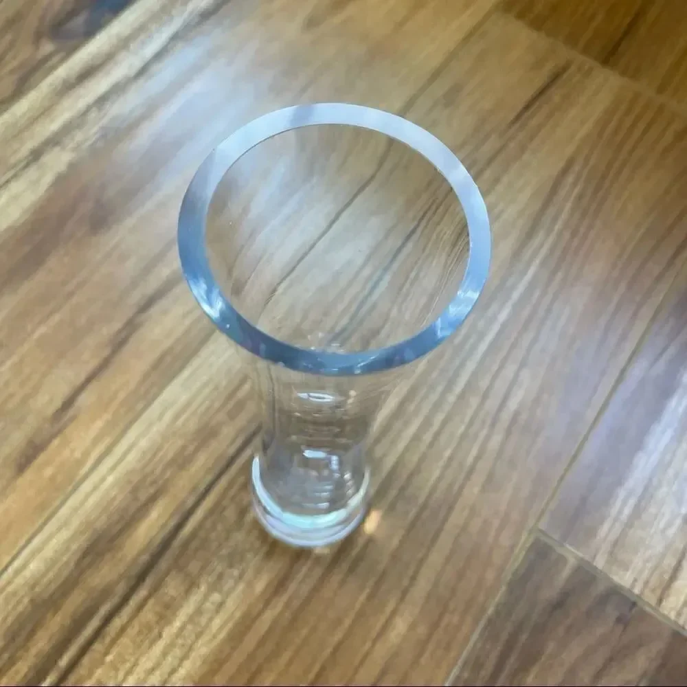 Set of 3 Narrow Fluted Glass Vases
